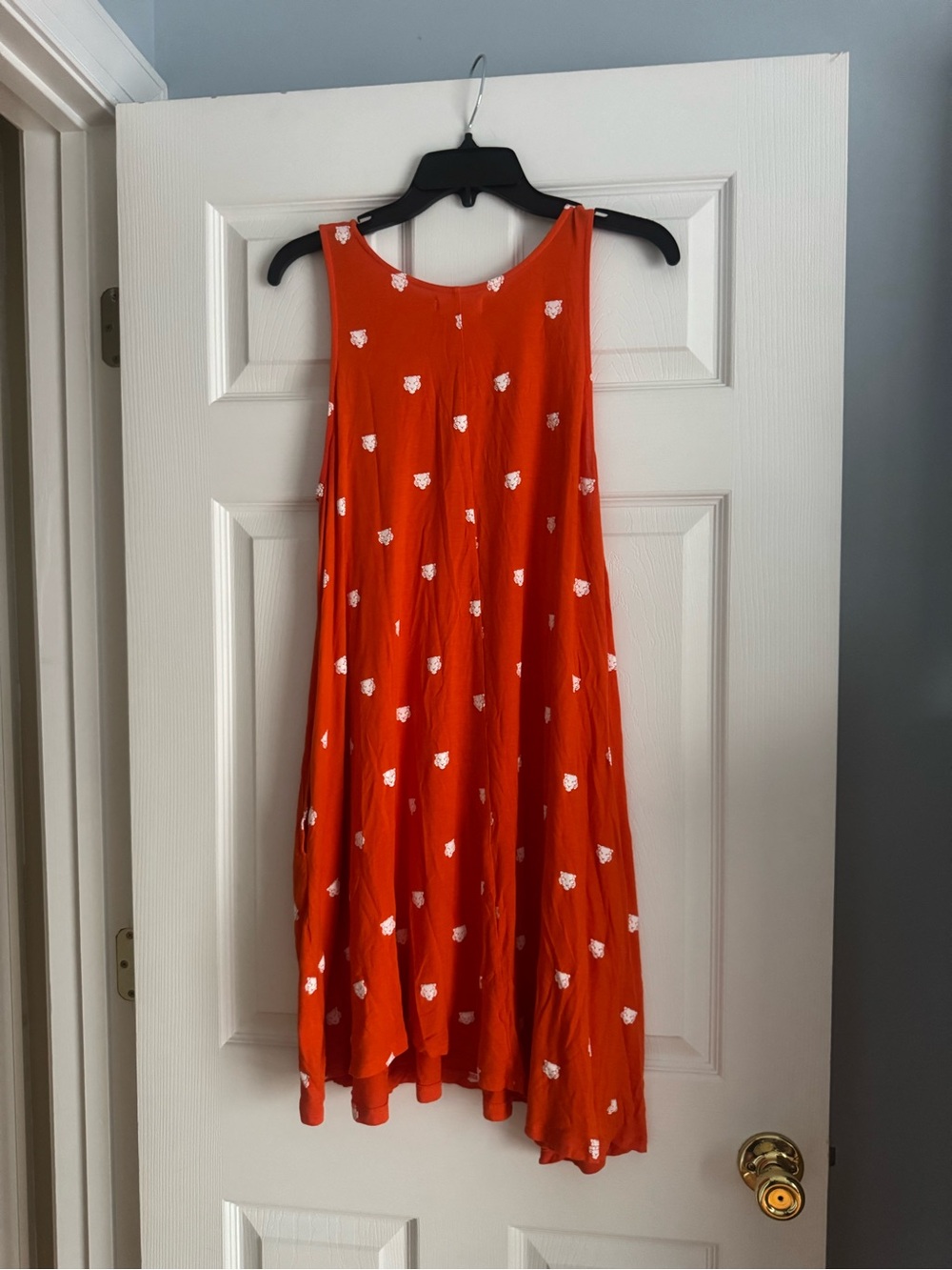 Stewart Simmons Clemson Gameday Orange Sleeveless Swing Dress with Tiger Head